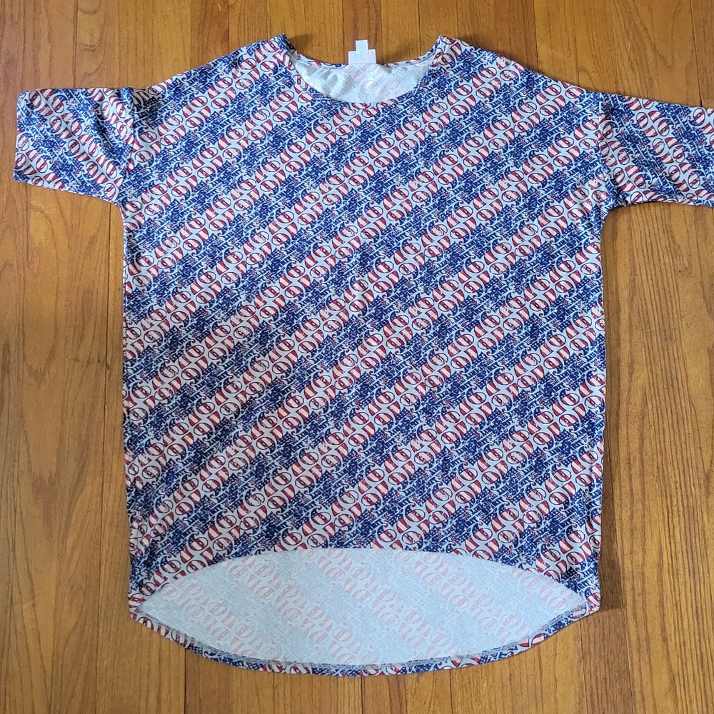 4th of July! LuLaRoe Irma tunic style top "76" design
